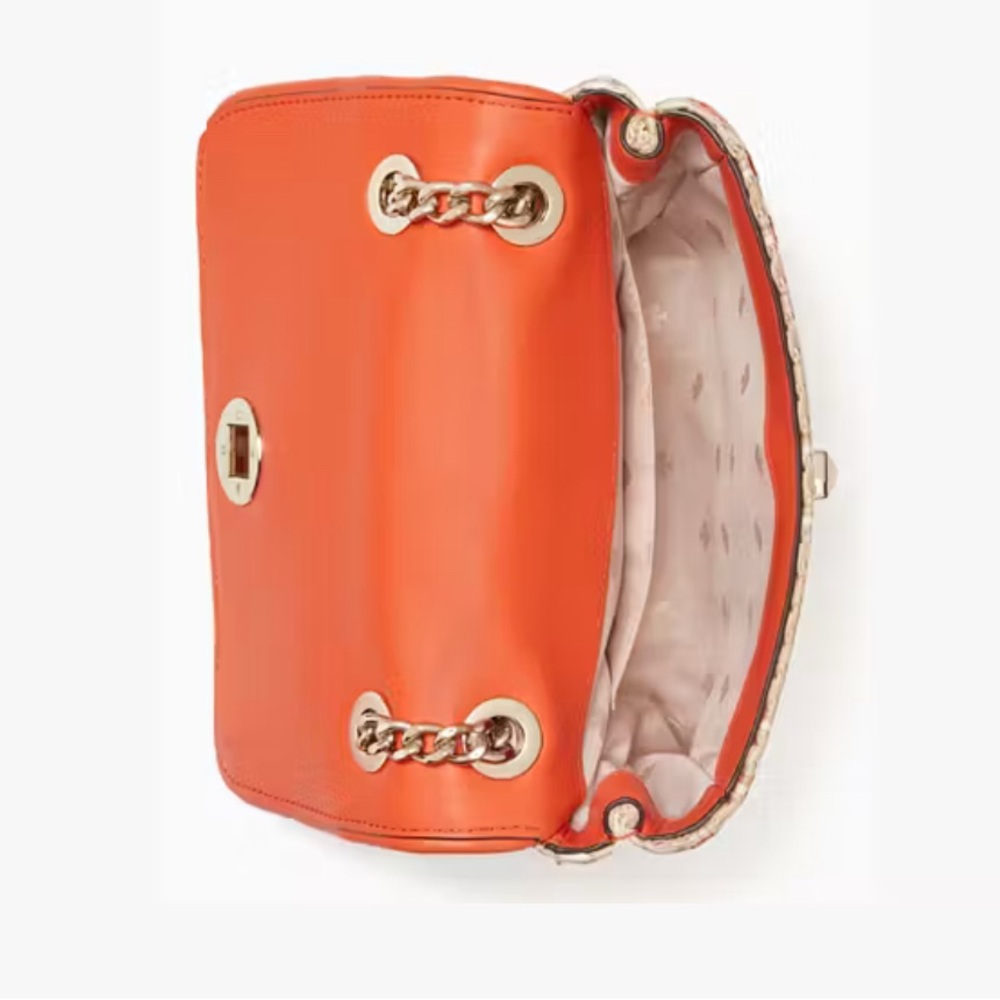 NWT Kate Spade Coral and Cream Woven Crossbody Bag - Picture 4 of 4